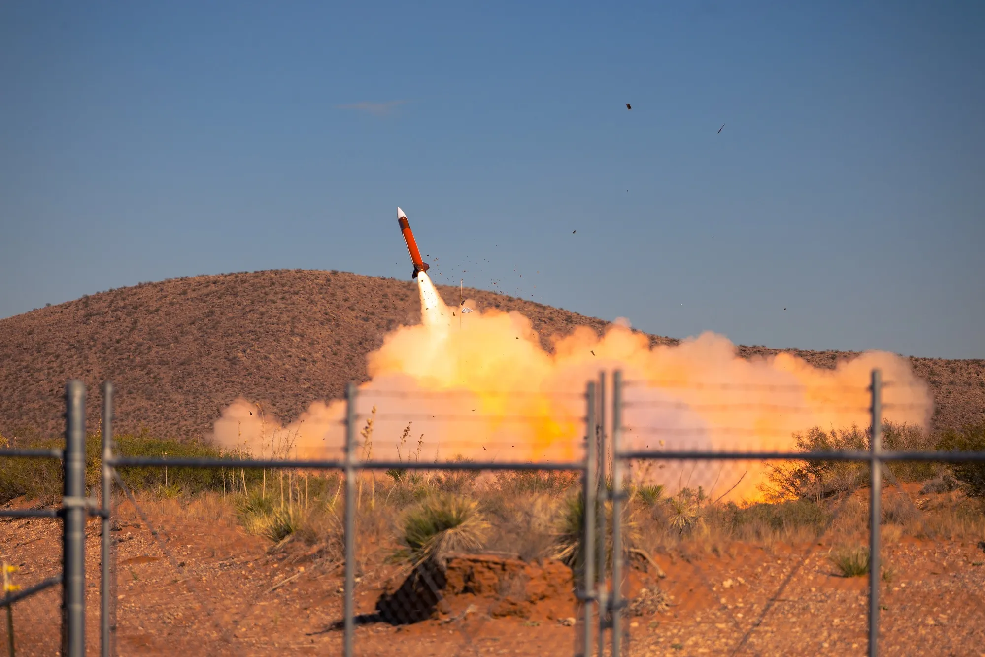 Patriot missile ascending after launch, McGregor Range