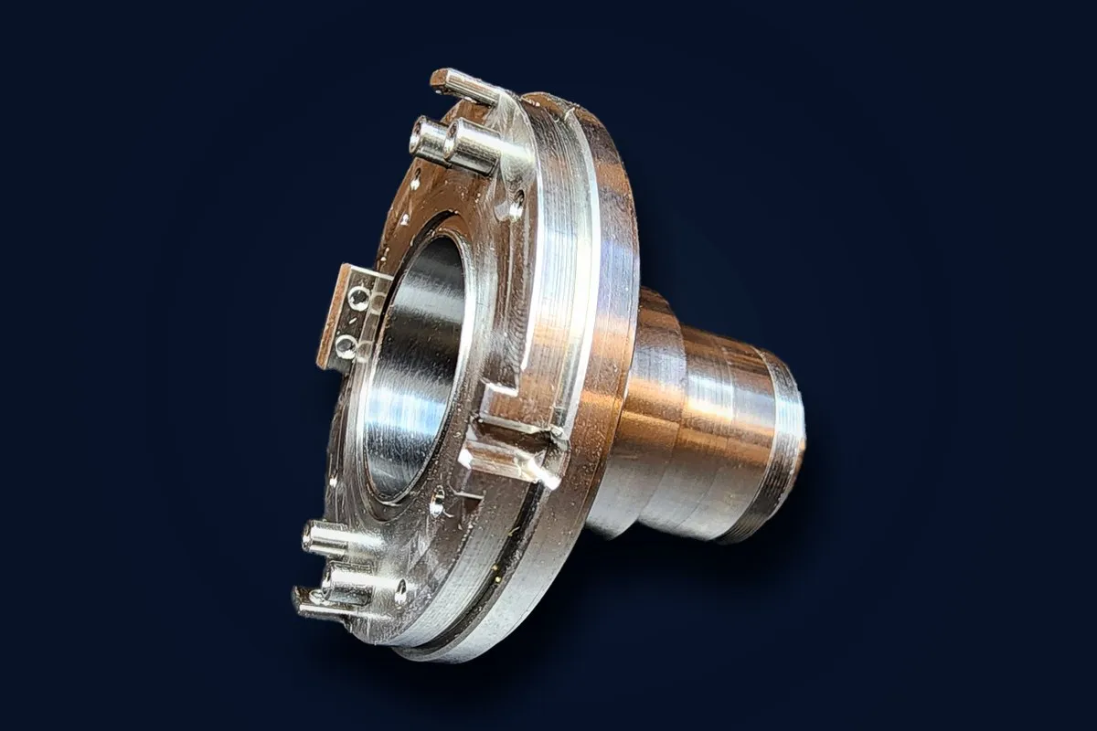 Encoder hub with clocked flange