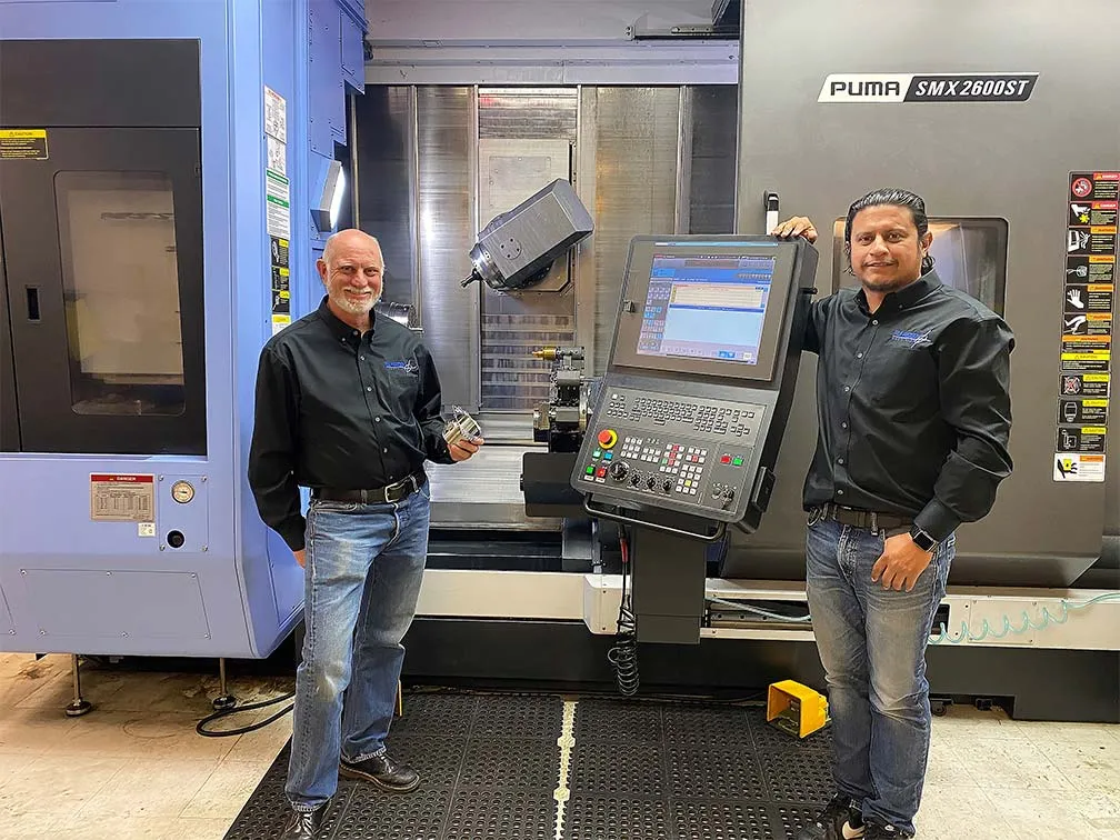 Todd Ackert and Marvin Rodriguez at True Precision Machining